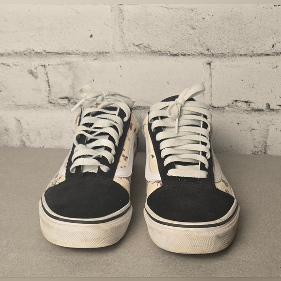 Vans Old Skool Ditsy Floral Sneakers Women’s 8 Black Cream Skate Shoes - Picture 8 of 11